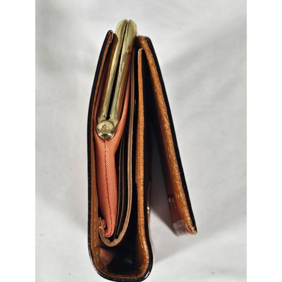 PRINCESS GARDNER VINTAGE WOMENS BROWN TOPGRAIN LEATHER BIFOLD COIN PURSE WALLET - Picture 10 of 11